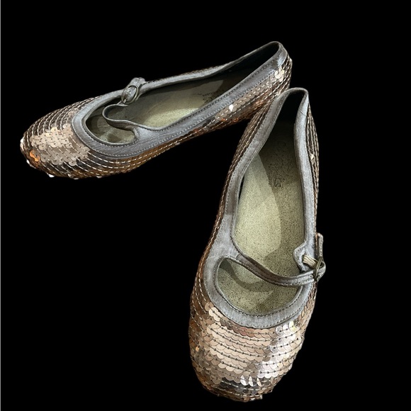 Coconuts by Matisse gold sequin Mary Jane flats 7 90’s unique - Picture 3 of 6